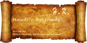 Huszár Kalliopé névjegykártya